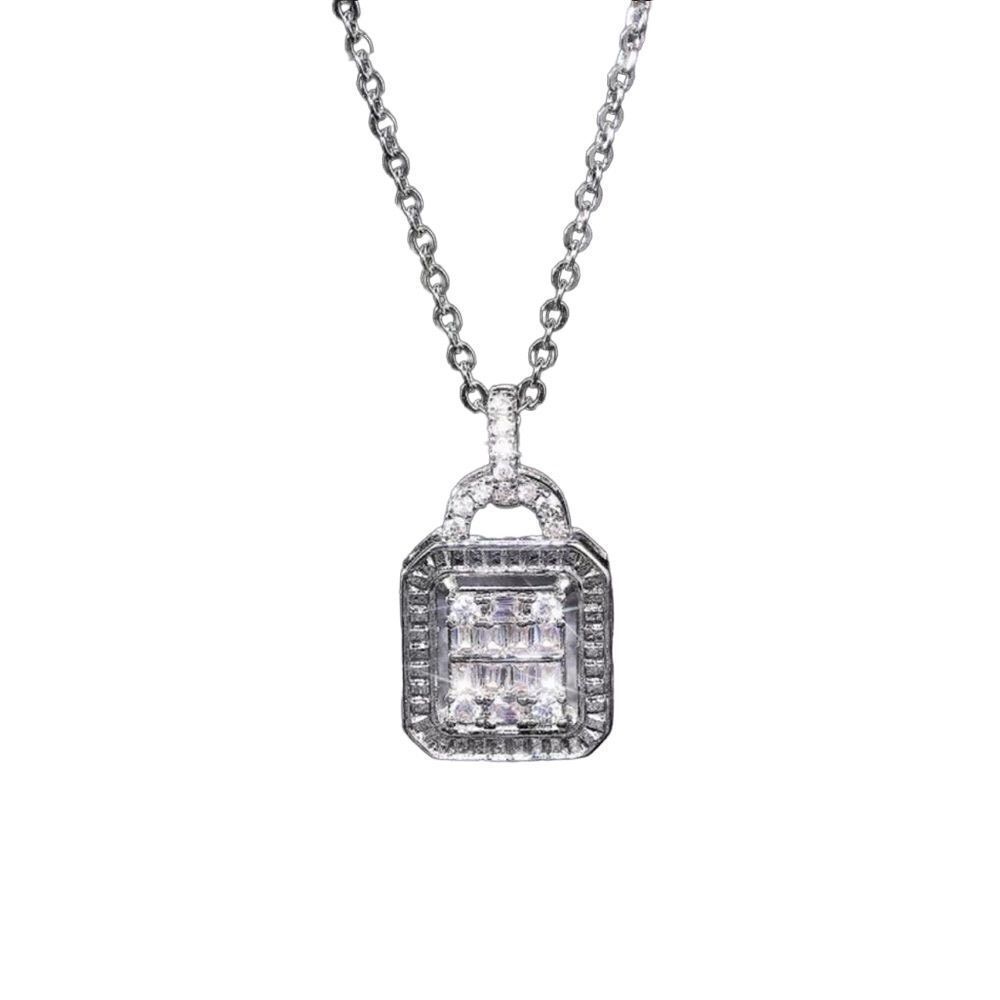 The Empire Retro Pendant Necklace in 925 cubic zirconia